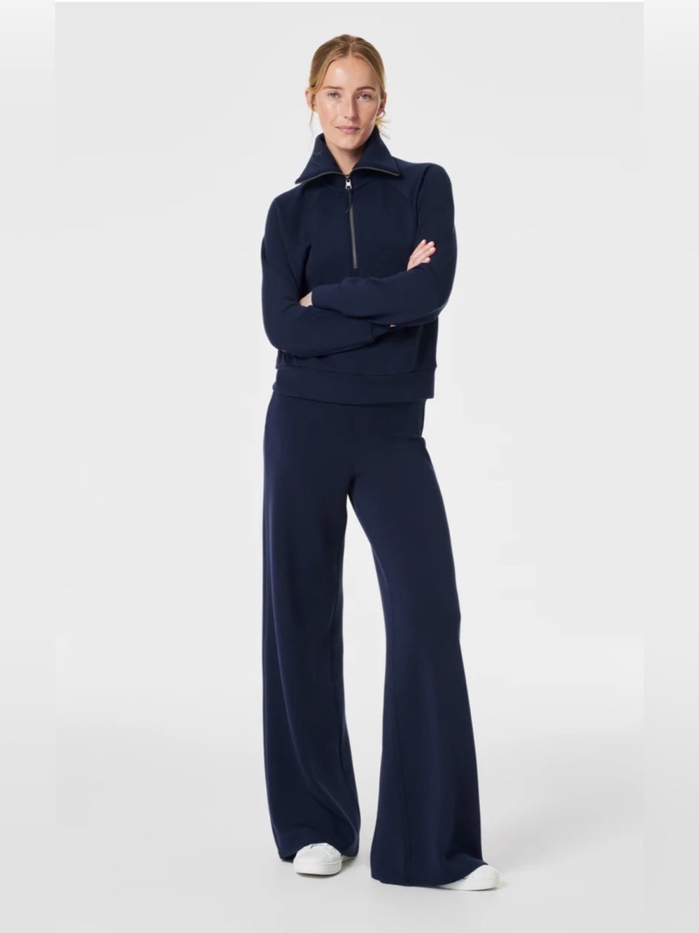 Spanx Air Essentials Wide Leg Pants Navy - Size S